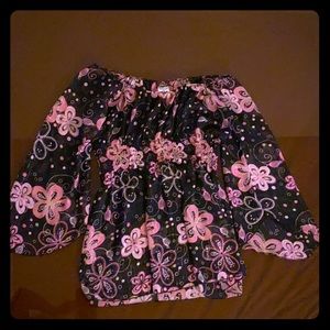 Pink Flowered Loose Blouse